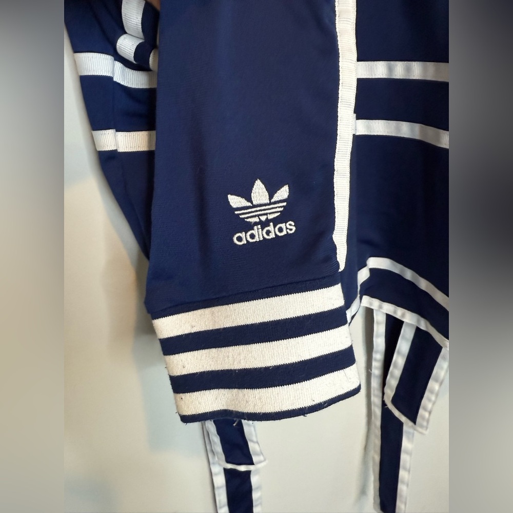 RARE Adidas x Ji Won Choi Blue and White Tie Front Top - Picture 7 of 11